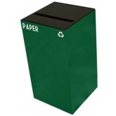 WITT GeoCube Square Recycling Receptacle w/ Slot Opening - 28 gallon, Green